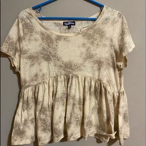 cropped peplum babydoll tshirt